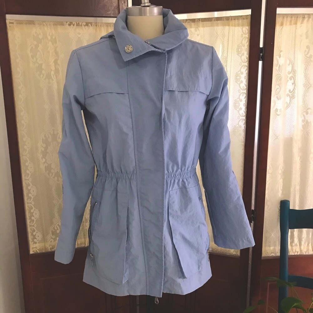 Women’s Blue Raincoat Windbreaker Jacket